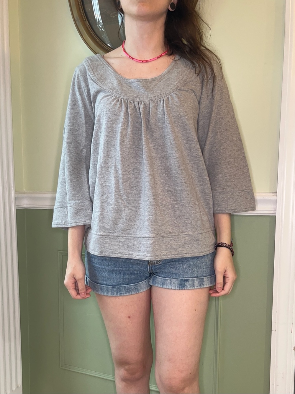 GAP Y2K gray 3/4 sleeve sweatshirt sweater